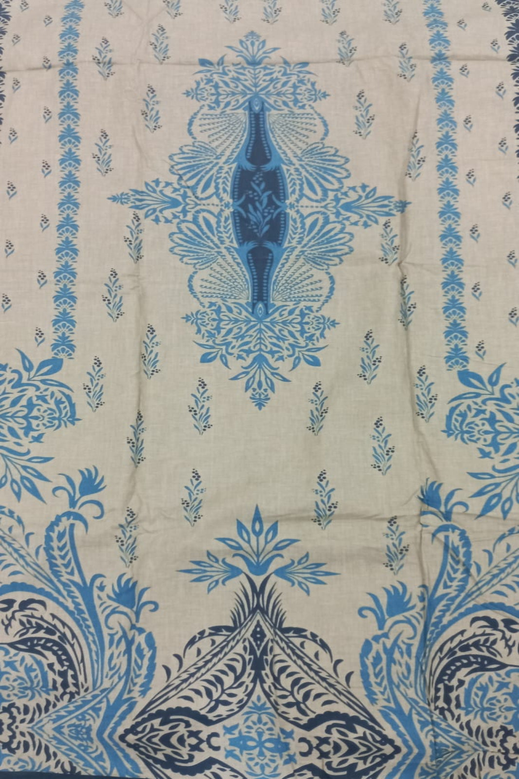 Needle Wonder Beige Suit- Unstitched