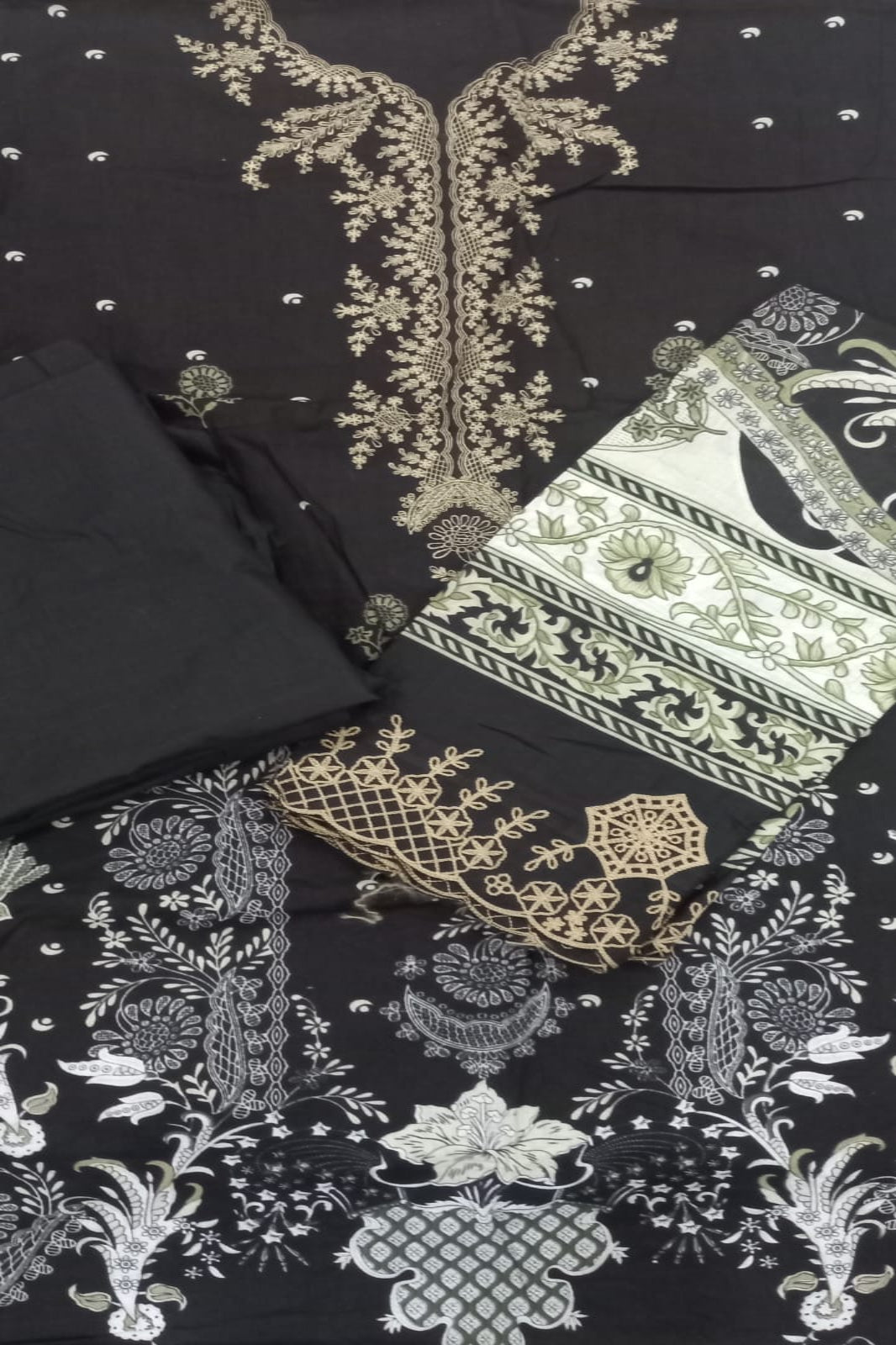 Needle Wonder Black Suit- Unstitched