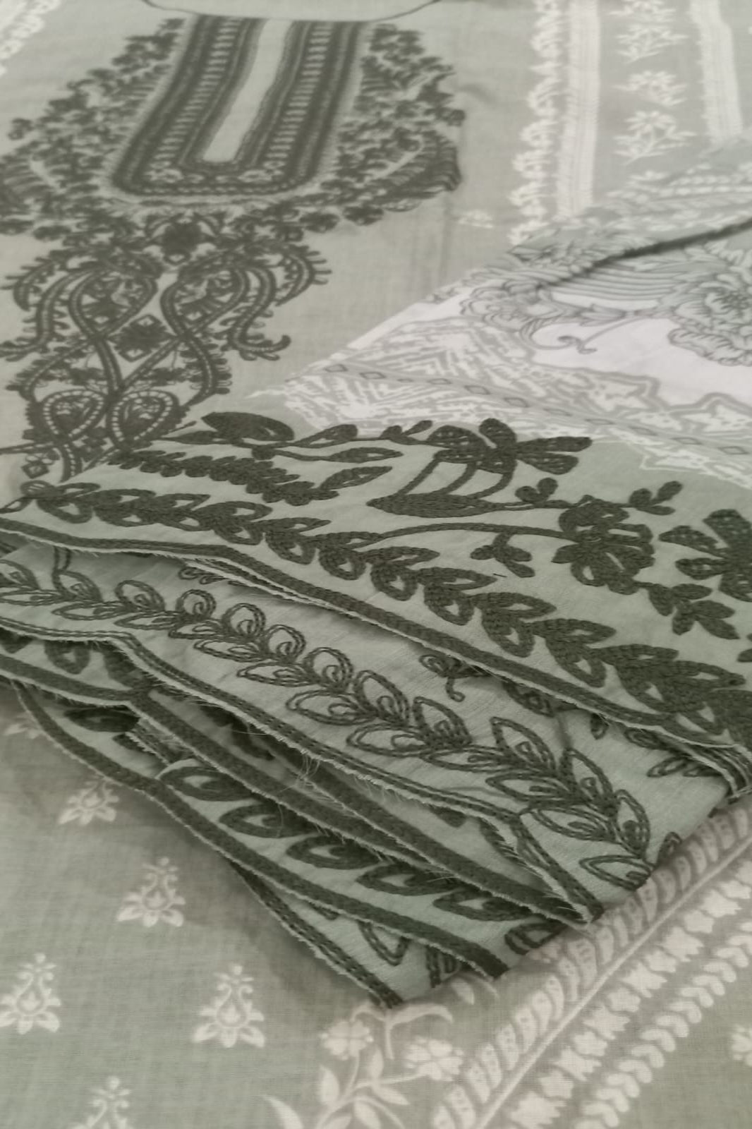 Needle Wonder Light Olive Green Suit- Unstitched