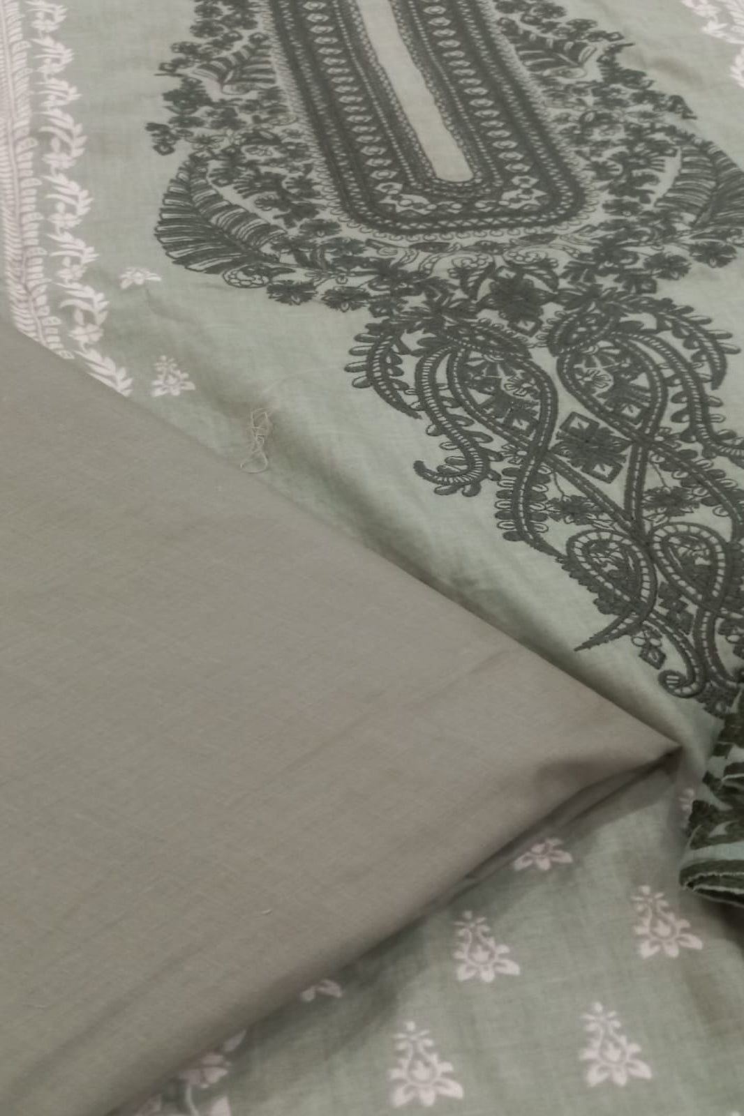 Needle Wonder Light Olive Green Suit- Unstitched