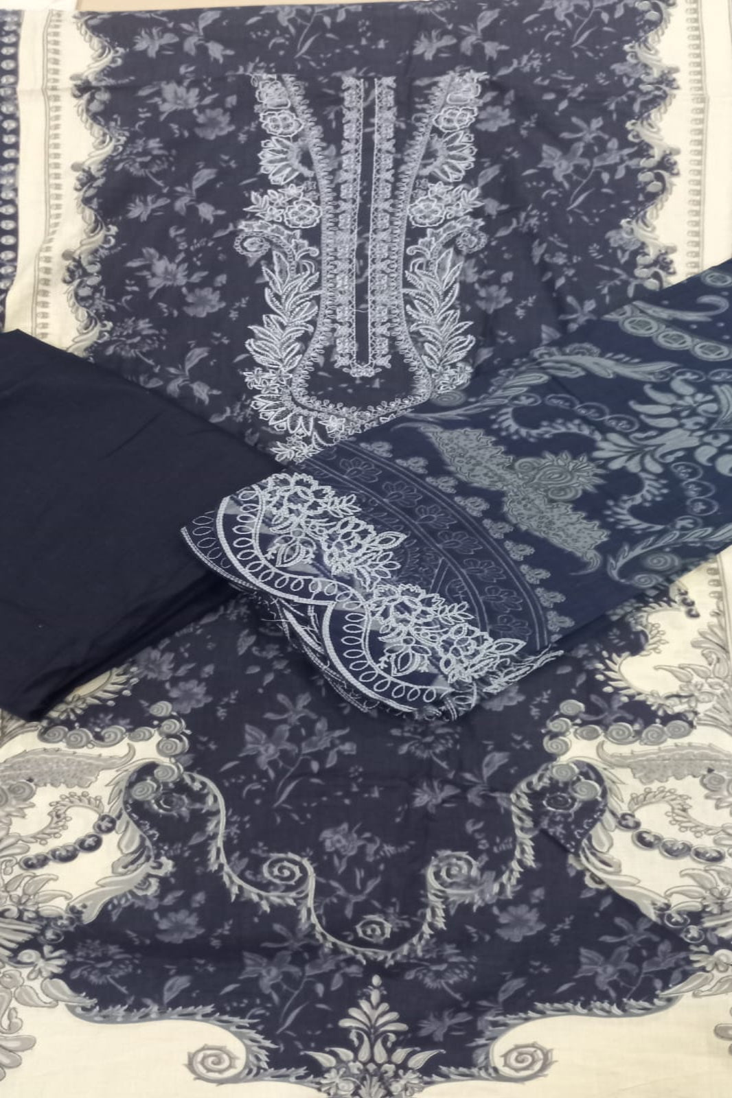 Needle Wonder Navy Blue Suit- Unstitched