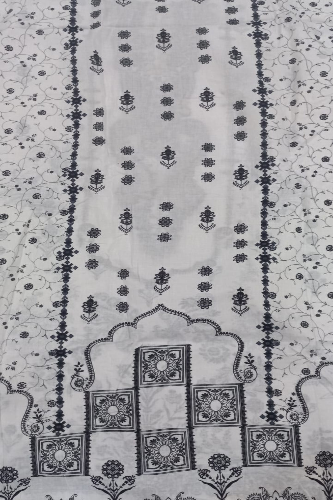 Needle Wonder White & Black Suit-Unstitched