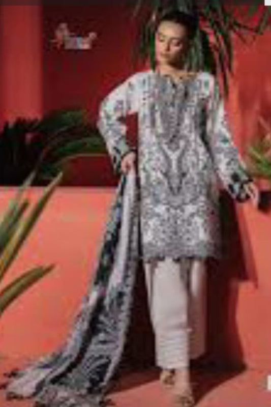 Needle Wonder White & Black Suit-Unstitched