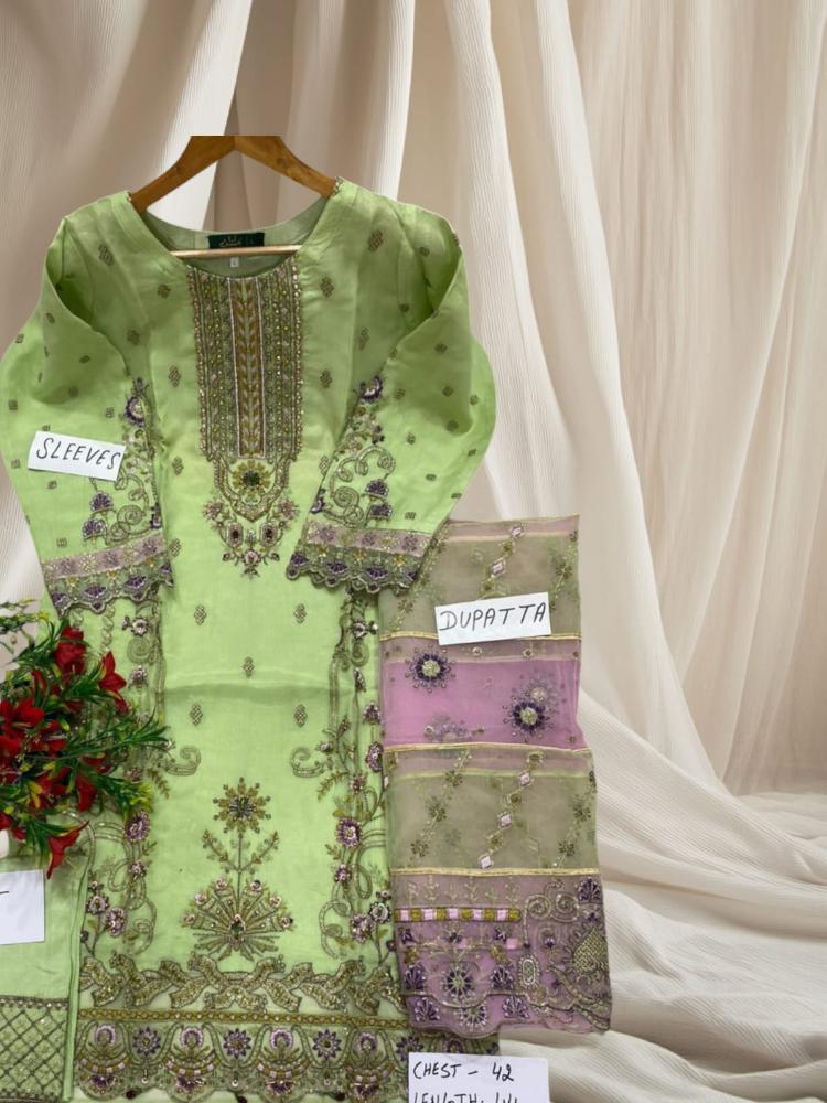Green Chiffon Readymade Suit