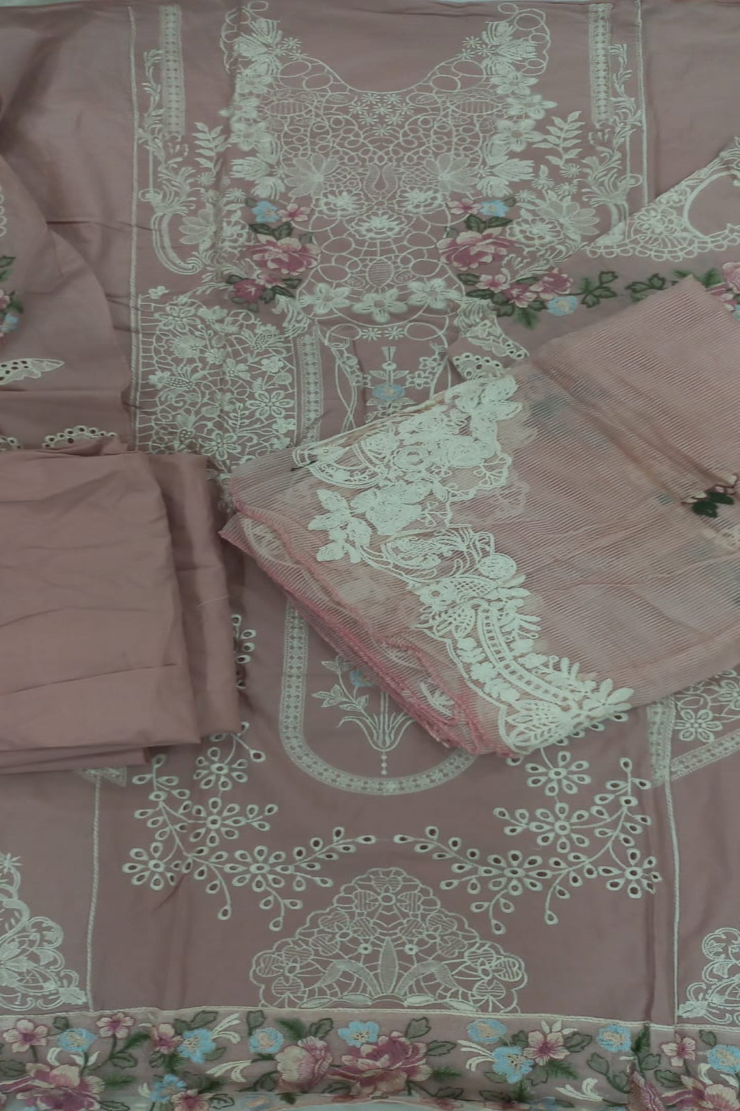 Ombre Blush Pink Suit-Semi-Stitched