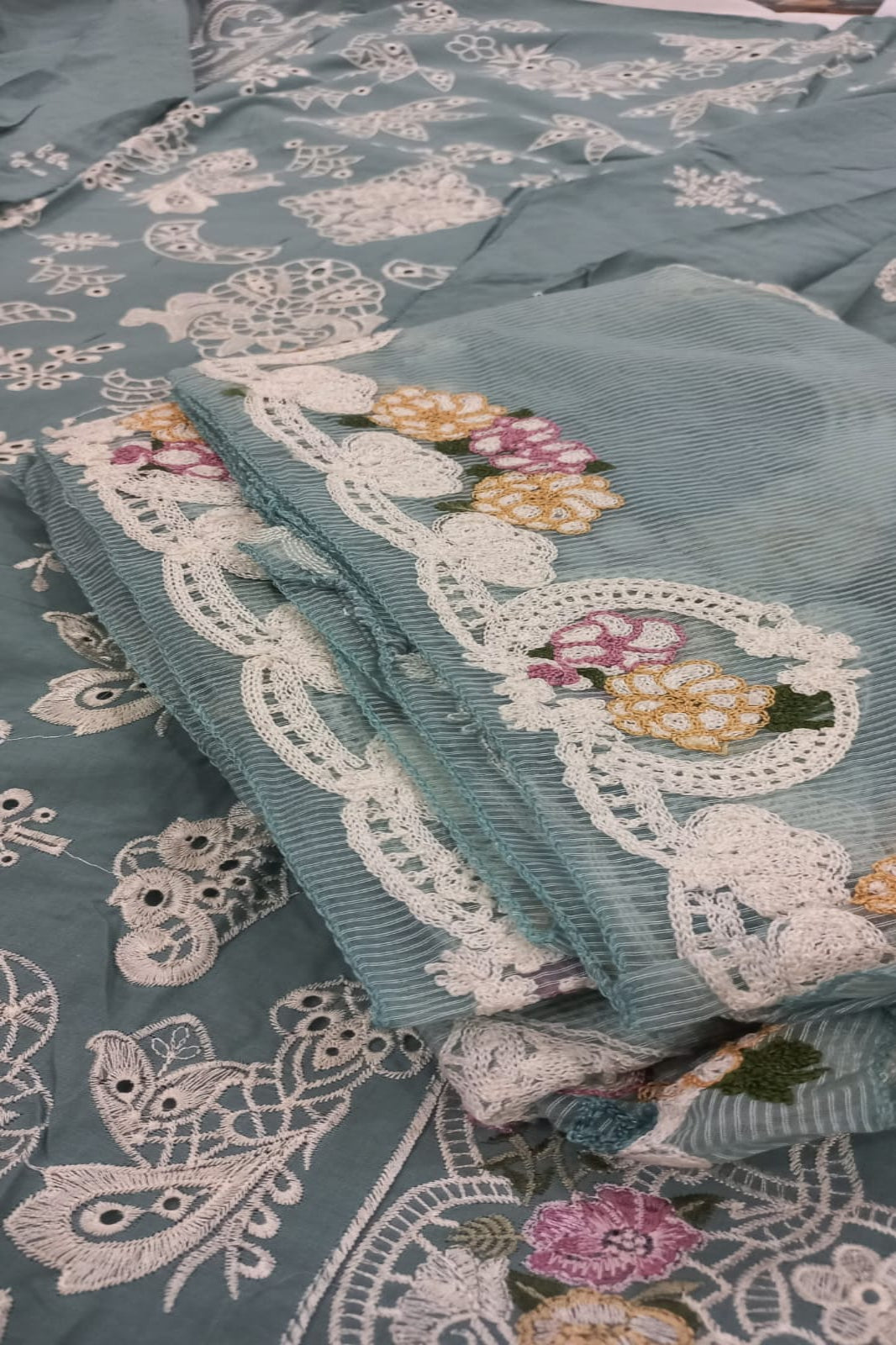 Ombre Light Blue Suit- Semi-Stitched