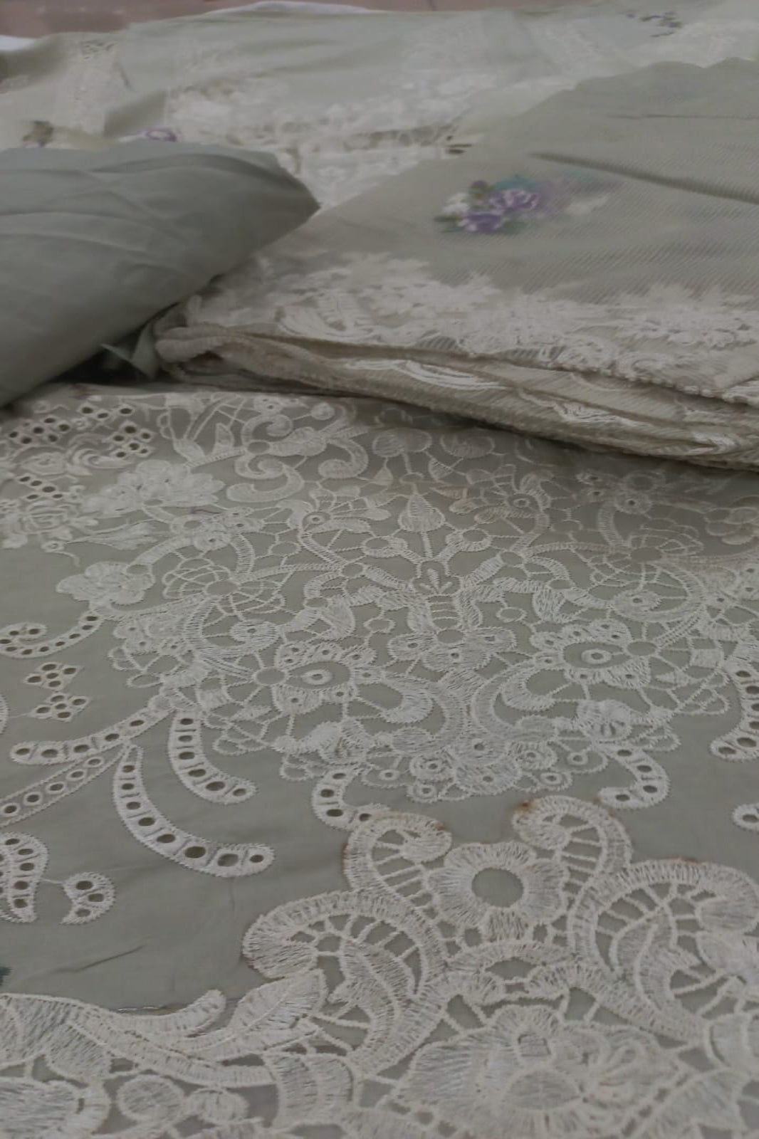 Ombre Mint Green Suit-Semi-Stitched