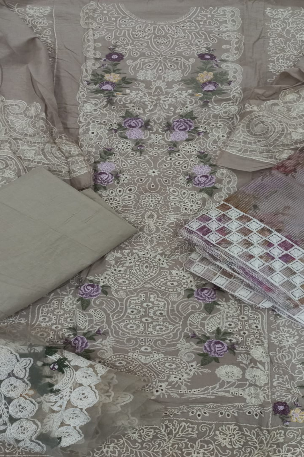 Ombre Mousse Grey Suit- Semi-Stitched