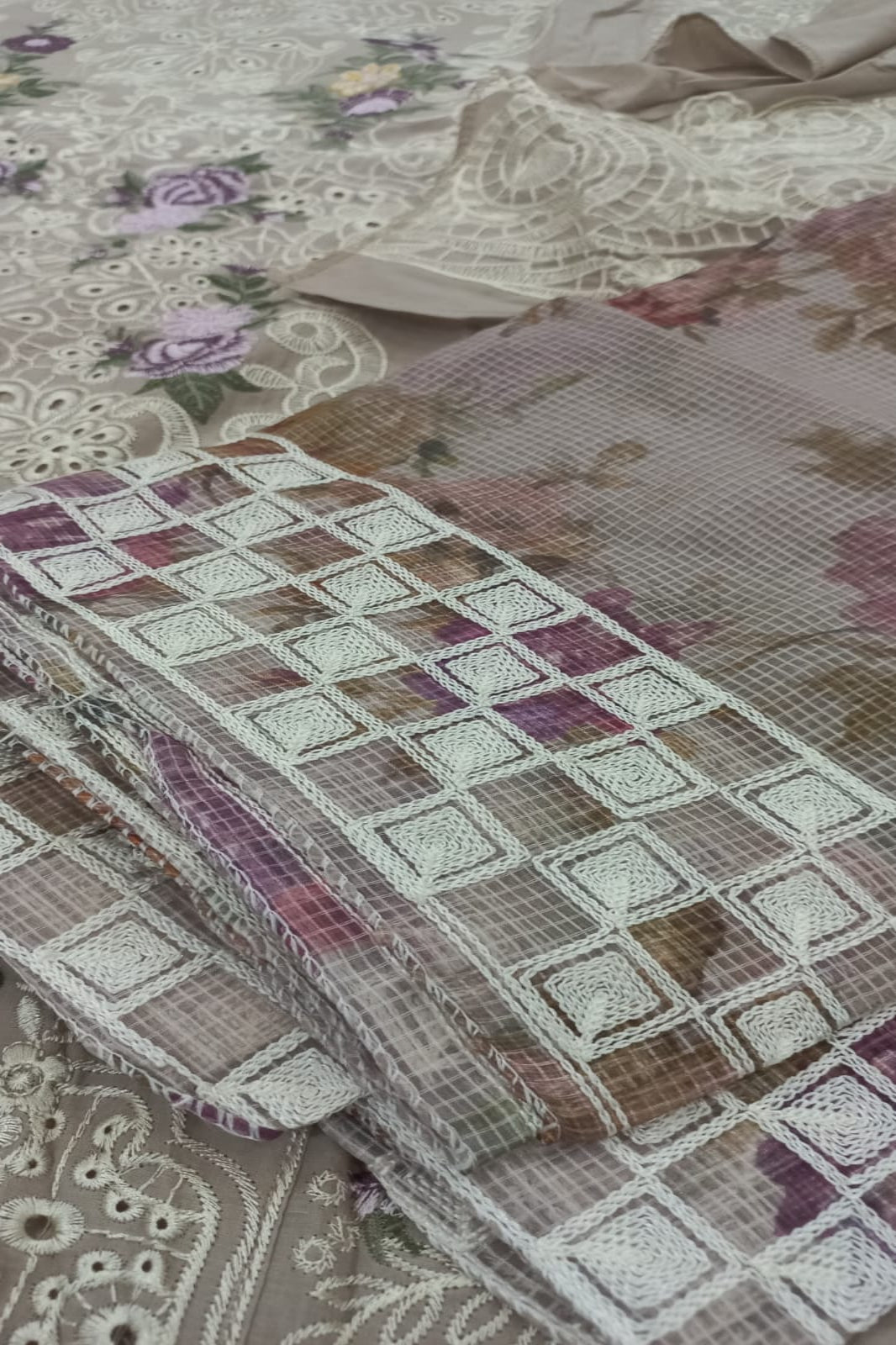 Ombre Mousse Grey Suit- Semi-Stitched