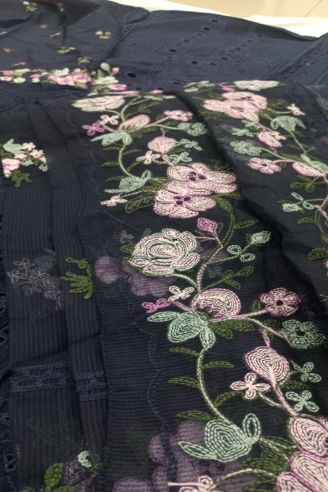 Ombre Navy Blue Suit- Semi-Stitched