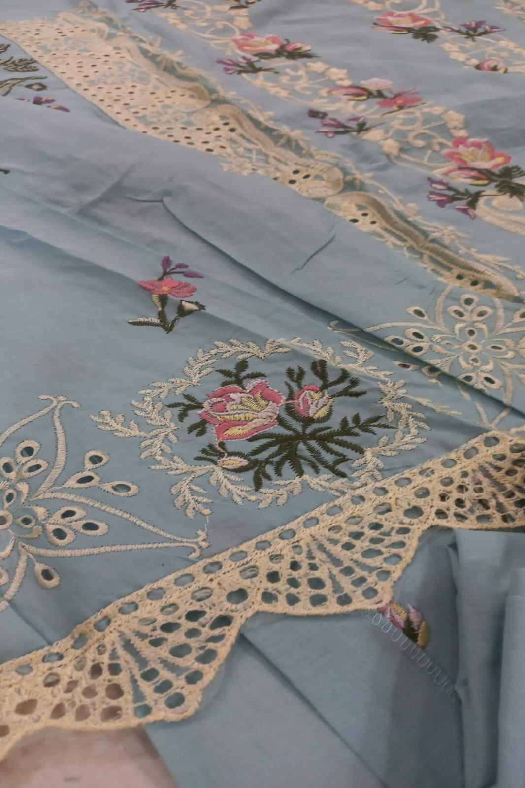 Ombre Sky Blue Suit- Semi-Stitched