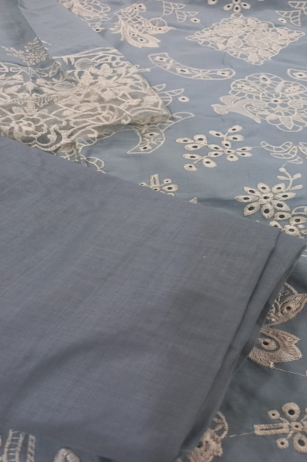 Ombre Ice Blue Suit- Semi-Stitched