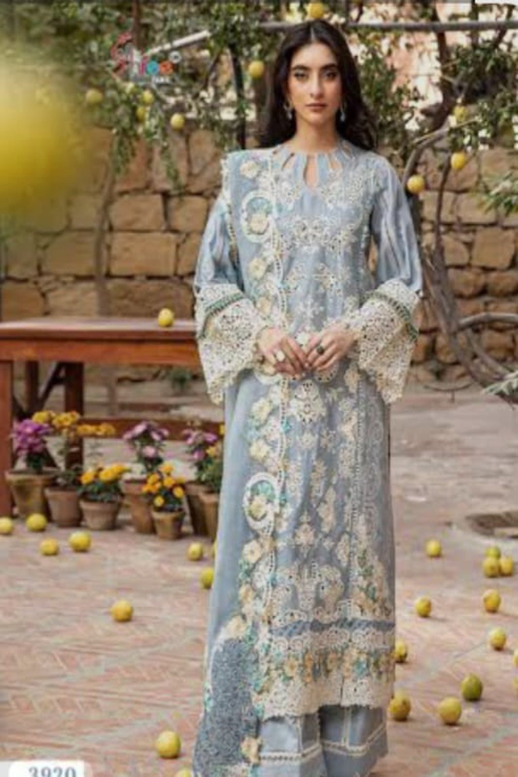 Ombre Light Blue Suit- Semi-Stitched