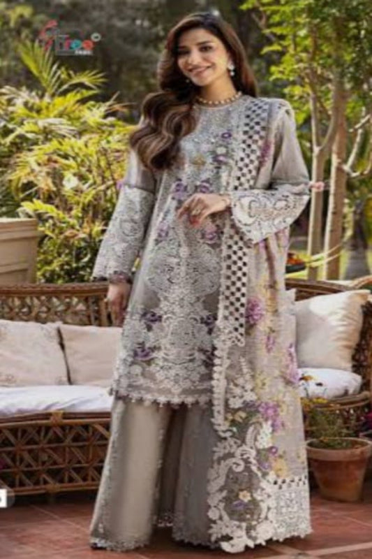 Ombre Mousse Grey Suit- Semi-Stitched