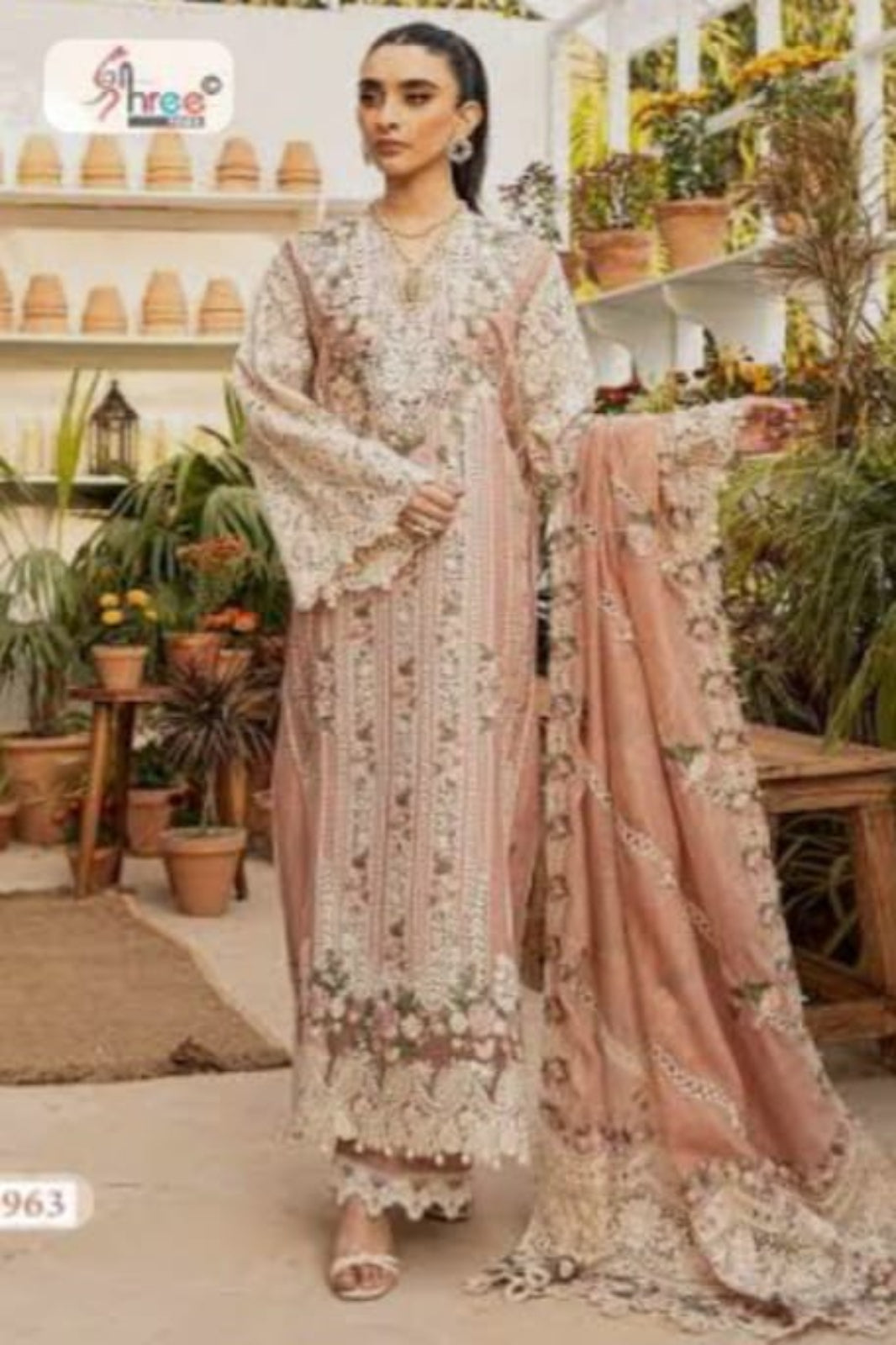 Ombre Soft Pink Suit-Semi-Stitched