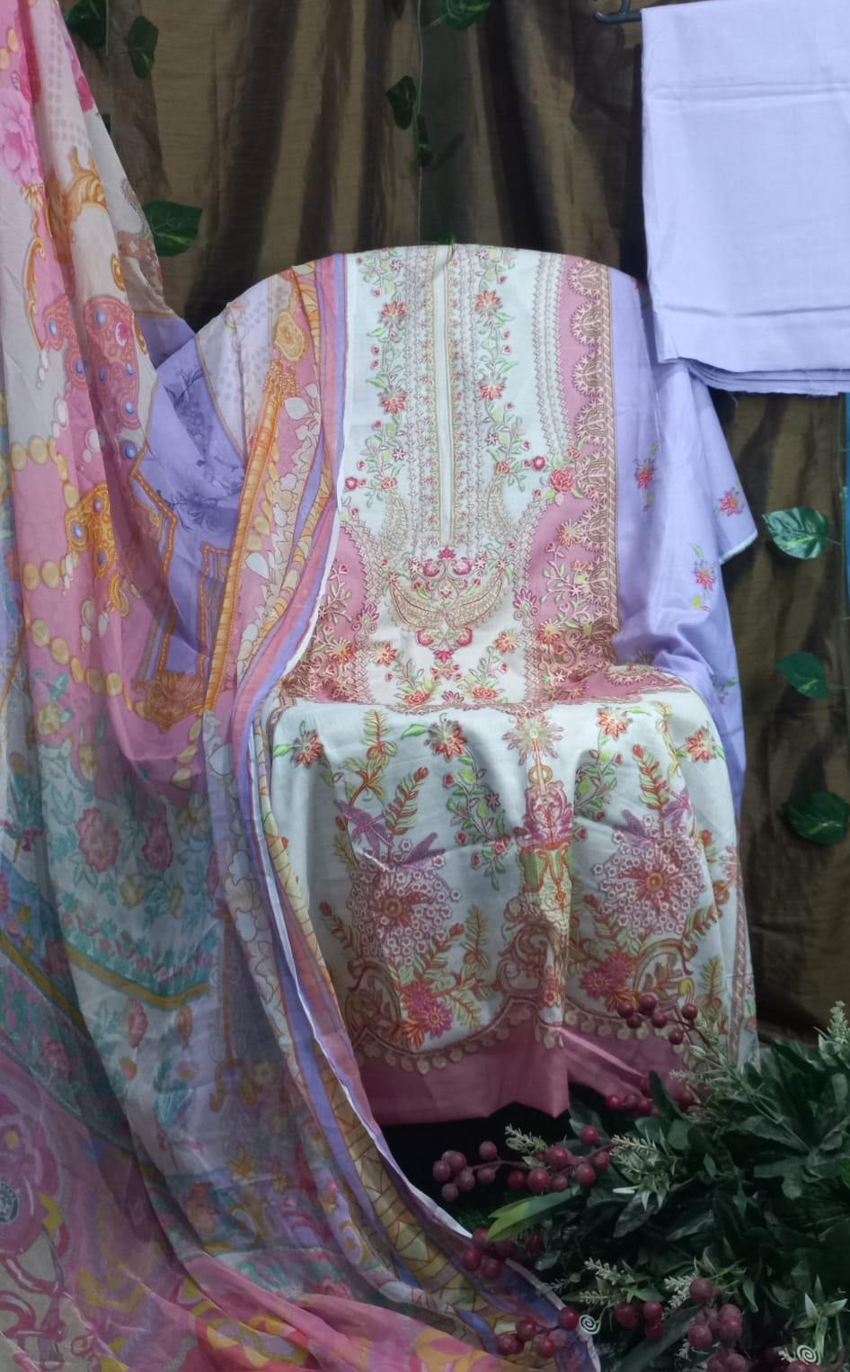 Office Wear Lilac Suit-Unstitched