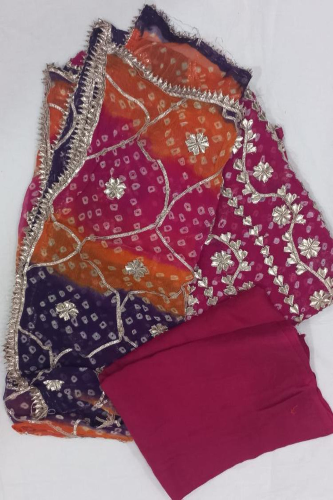 Gotta Patti Pink Suit-Unstiched