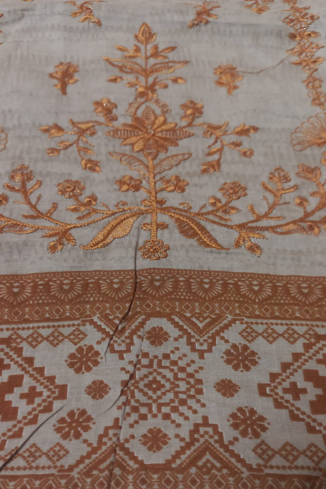 Shree Khaki Green Suit-Unstitched