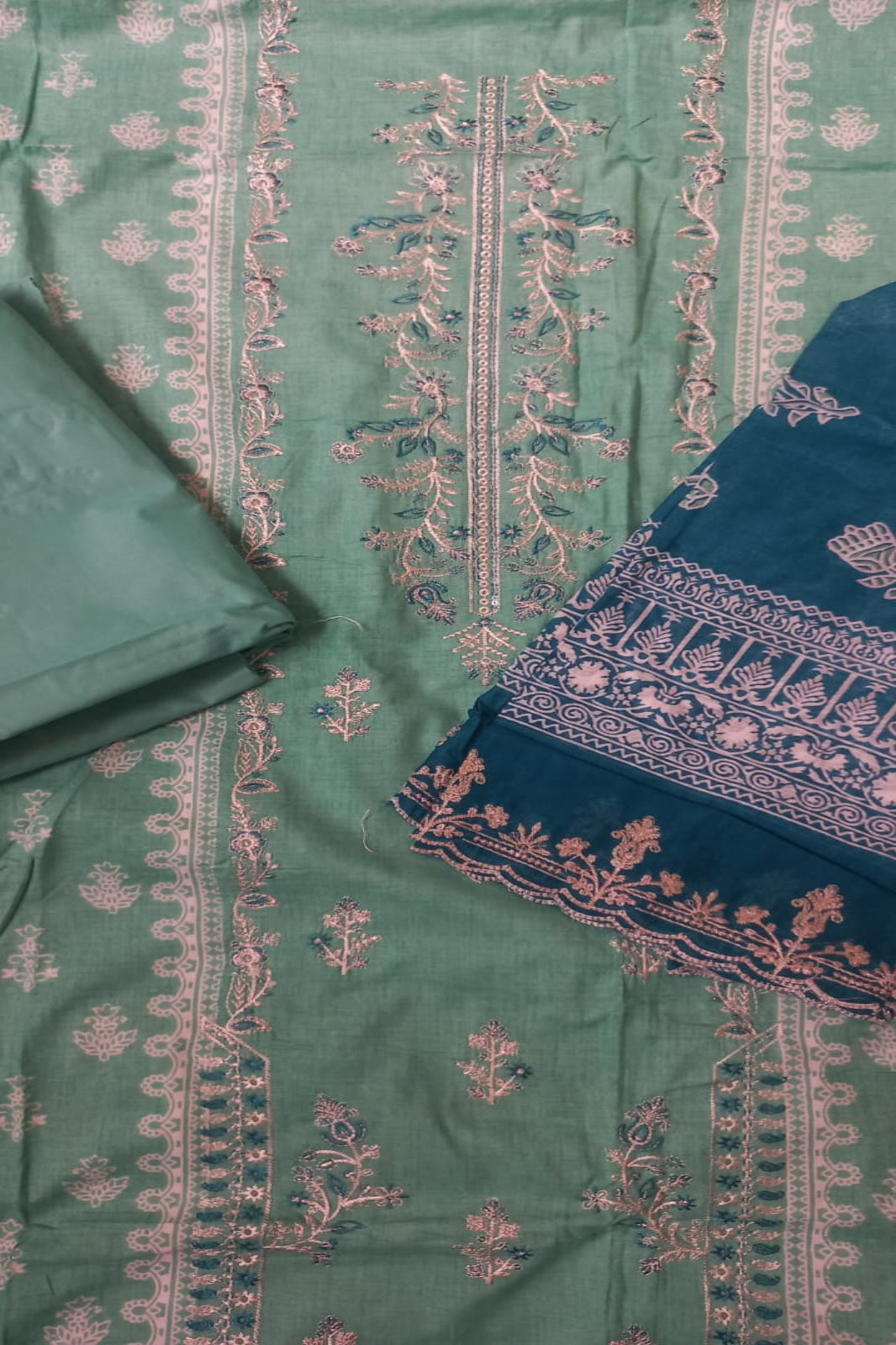Shree Sea Green Suit- Unstitched