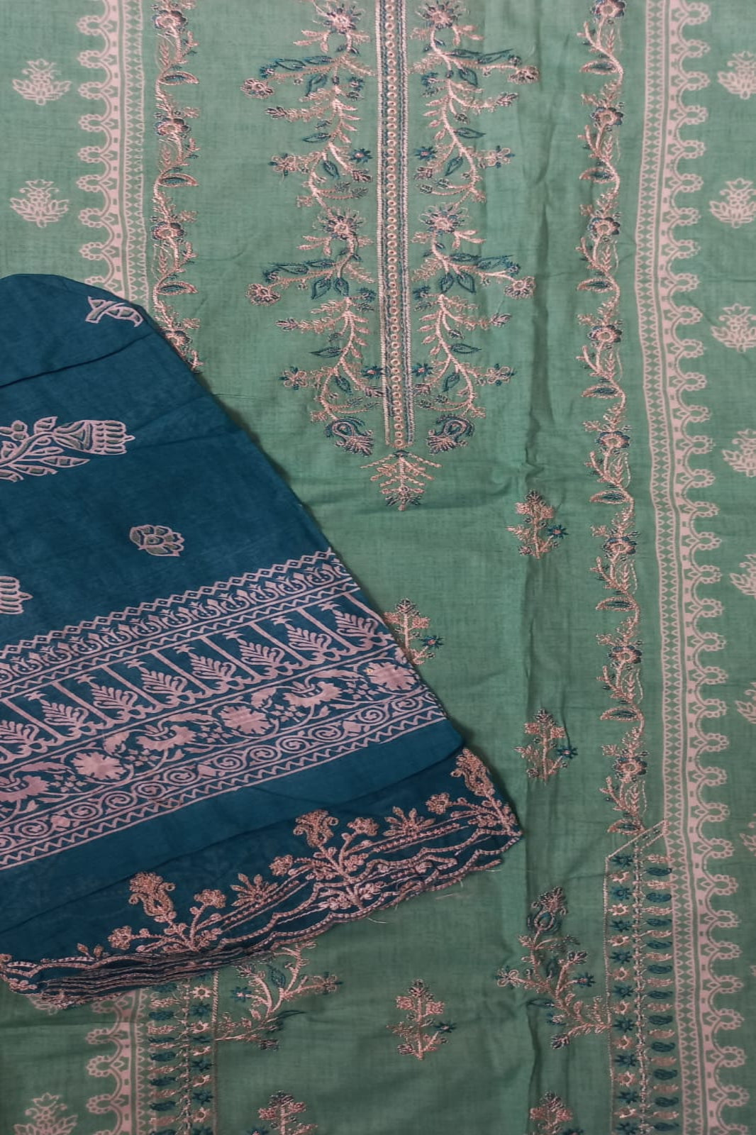 Shree Sea Green Suit- Unstitched
