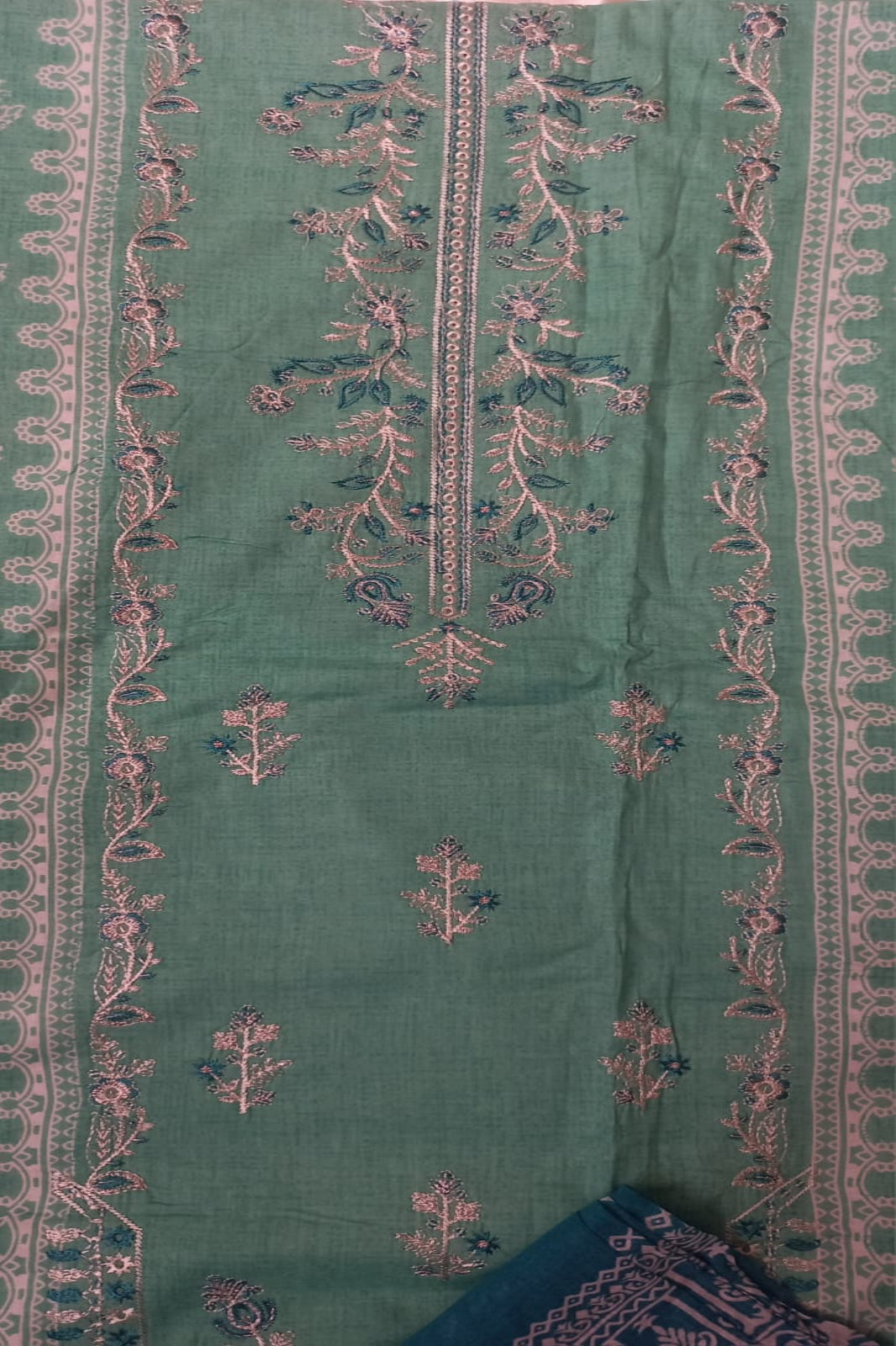 Shree Sea Green Suit- Unstitched