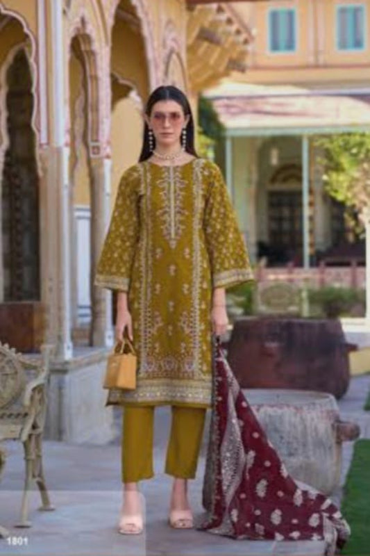 Shree Mustard Yellow Suit-Unstitched