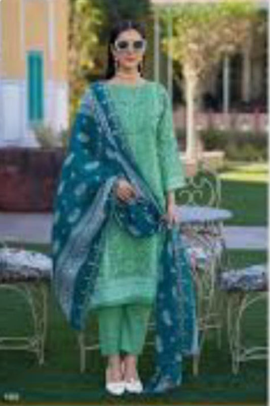 Shree Sea Green Suit- Unstitched